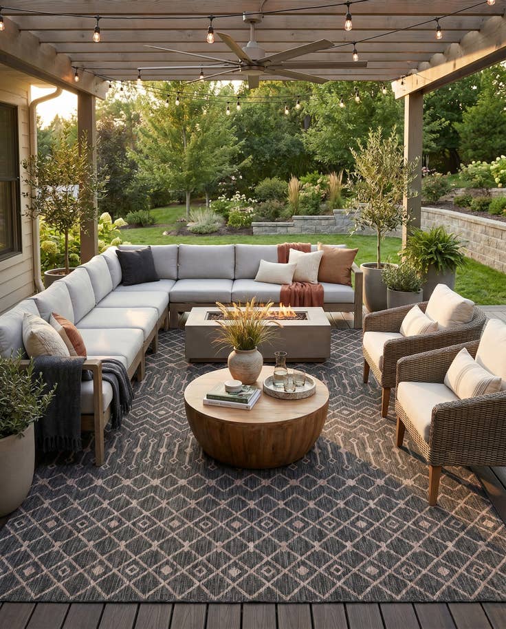 Detail image of 10' x 14' Easy-Clean Lattice Indoor / Outdoor Rug