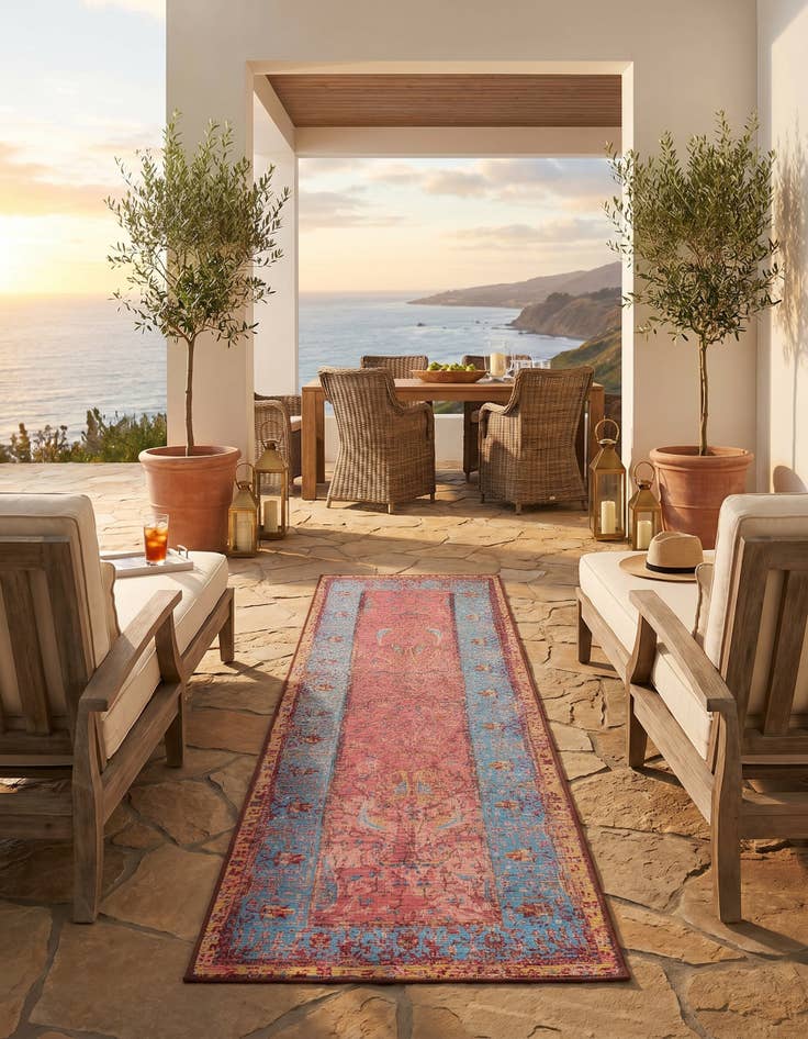 Detail image of 2' x 6' 1 Easy-Clean Traditional Indoor / Outdoor Runner Rug