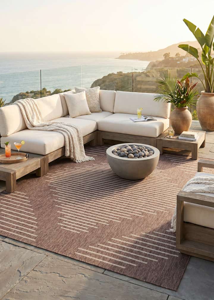 10' 8 x 10' 8 Easy-Clean Modern Indoor / Outdoor Square Rug