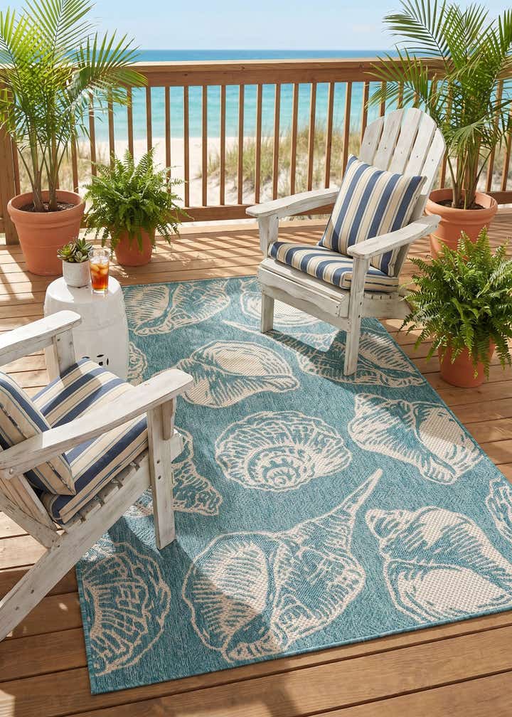 4' x 6' Easy-Clean Coastal Indoor / Outdoor Rug