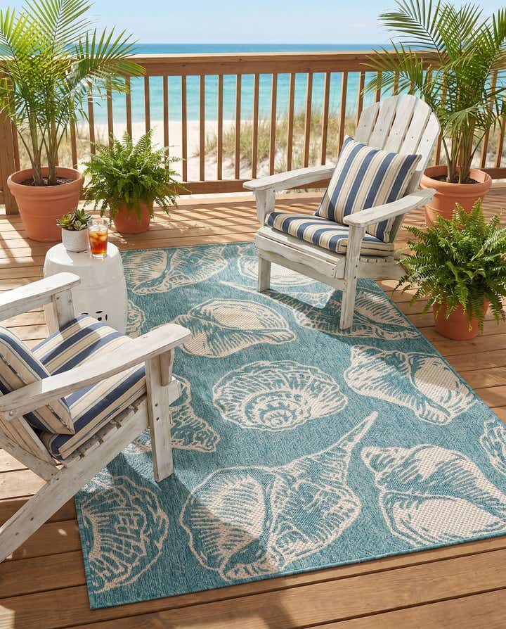 4' x 6' Easy-Clean Coastal Indoor / Outdoor Rug