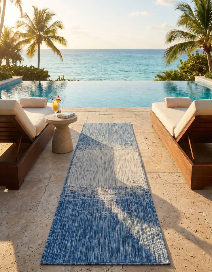 Detail image of 2' x 6' Easy-Clean Modern Indoor / Outdoor Runner Rug