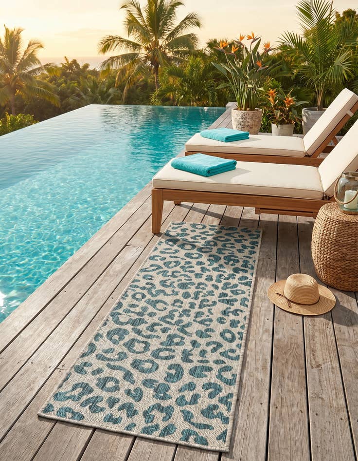 Detail image of 2' x 6' Easy-Clean Safari Indoor / Outdoor Runner Rug