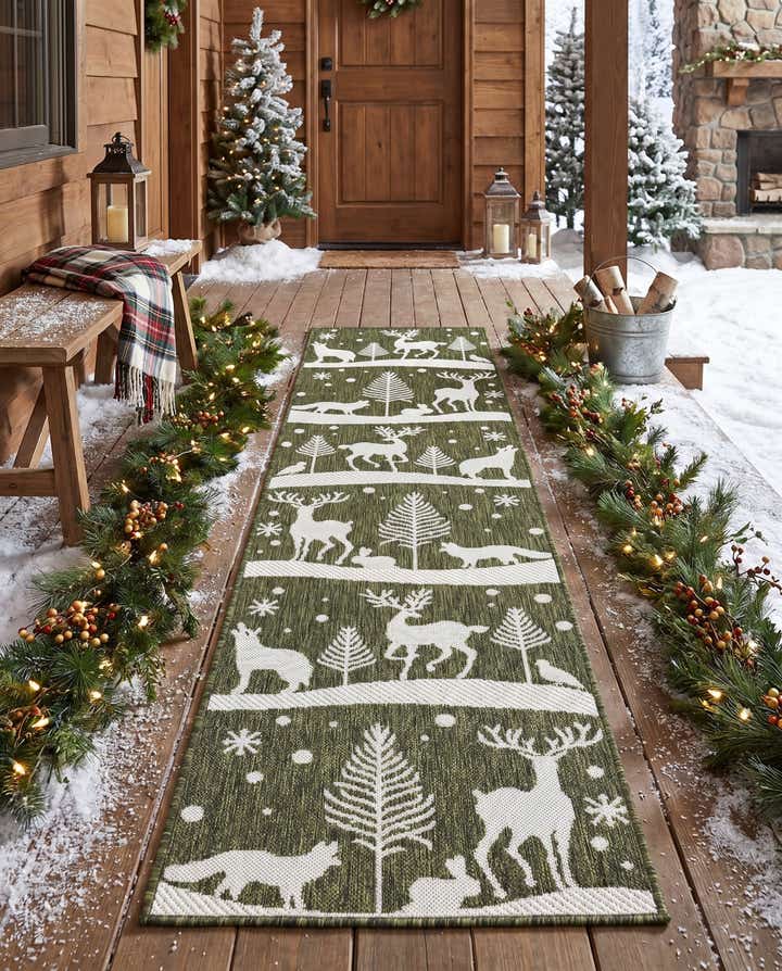2' x 8' Easy-Clean Holiday Indoor / Outdoor Runner Rug