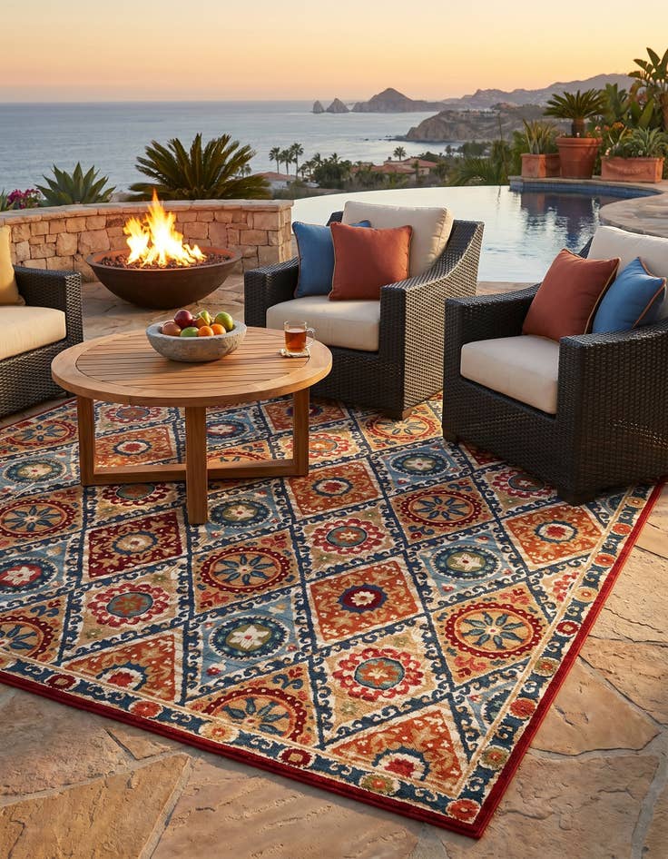 Detail image of 9' x 12' Easy-Clean Modern Indoor / Outdoor Rug