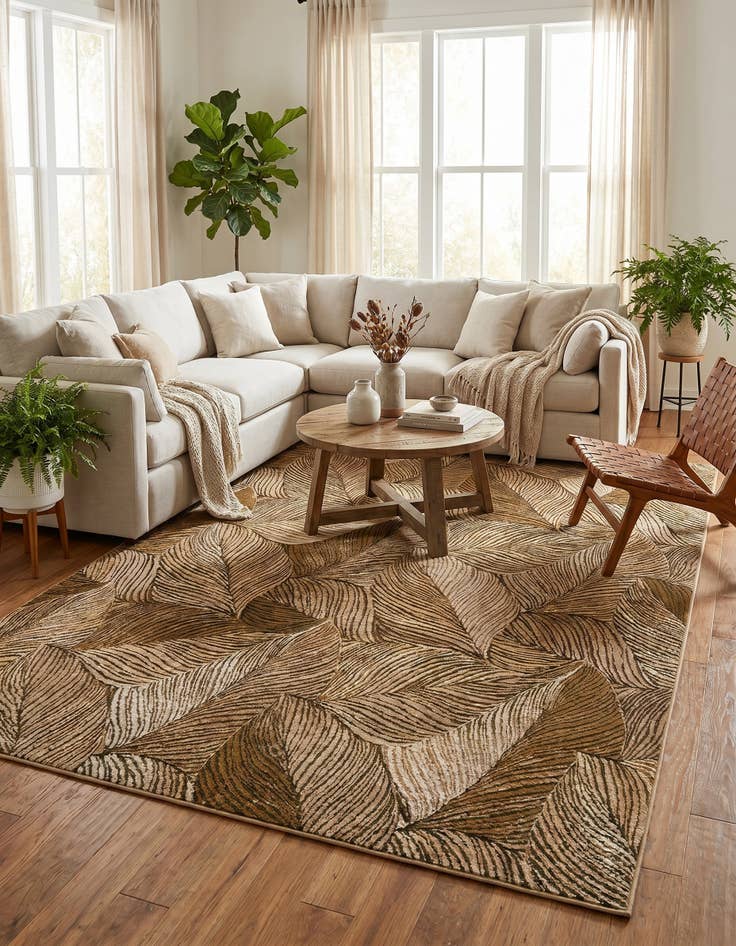 Detail image of 7' x 10' Easy-Clean Botanical Indoor / Outdoor Rug