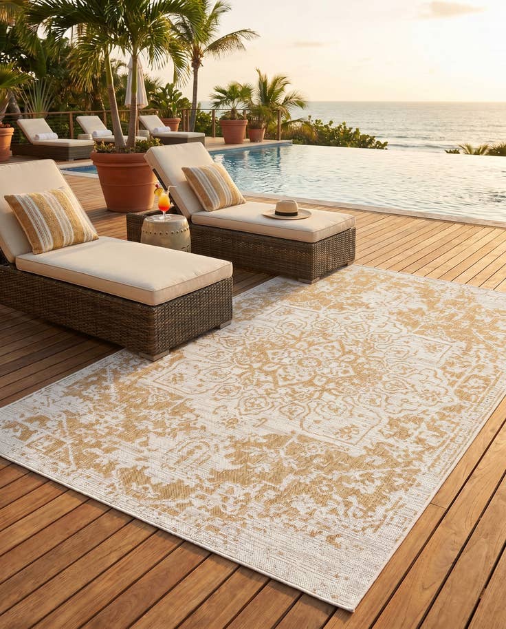 Detail image of 5' 3 x 8' Easy-Clean Jill Zarin Dubai Indoor / Outdoor Rug