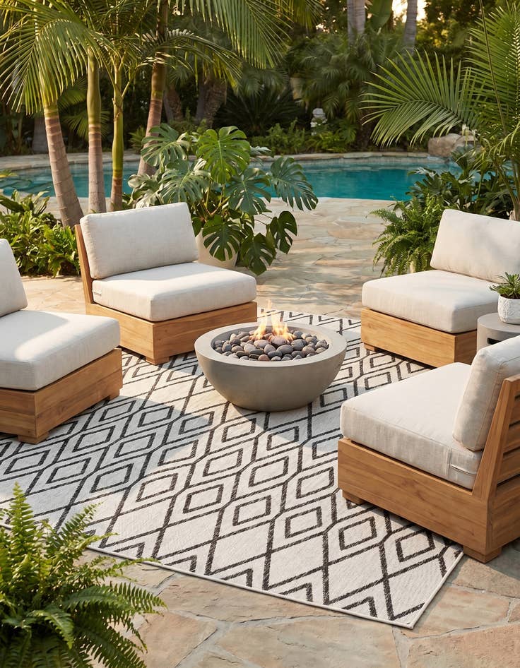 Detail image of 7' 10 x 7' 10 Easy-Clean Jill Zarin Turks and Caicos Indoor / Outdoor Square Rug
