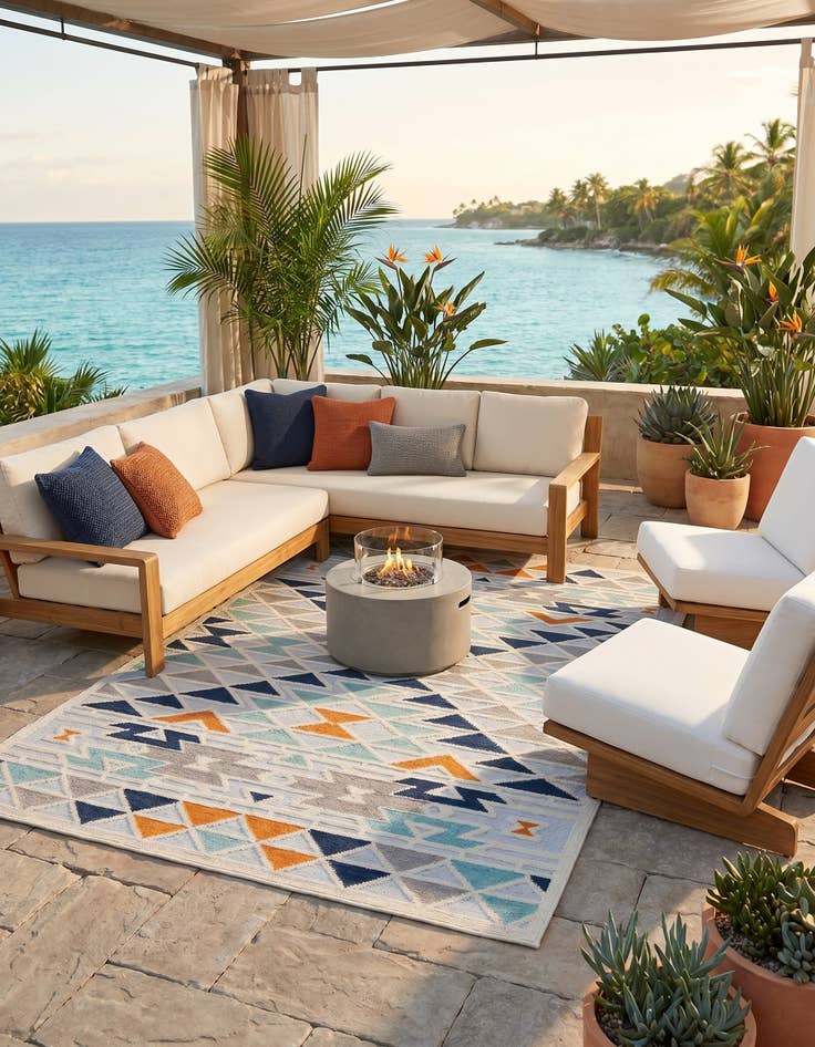 Detail image of 6' x 9' Easy-Clean Aruba Indoor / Outdoor Rug