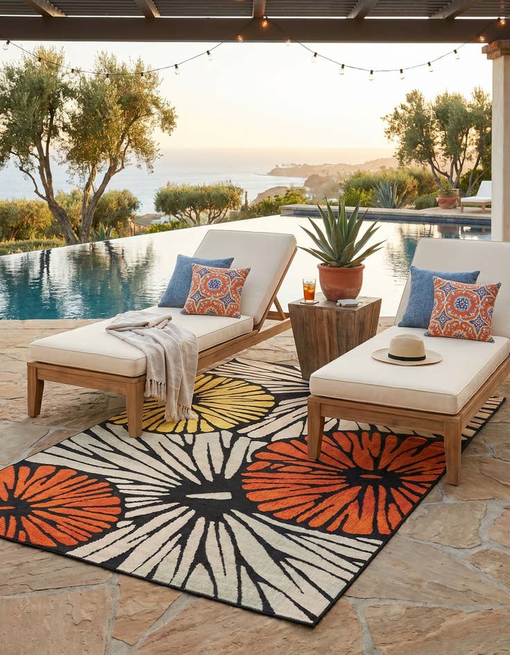 Detail image of 6' x 9' Easy-Clean Casablanca Indoor / Outdoor Rug
