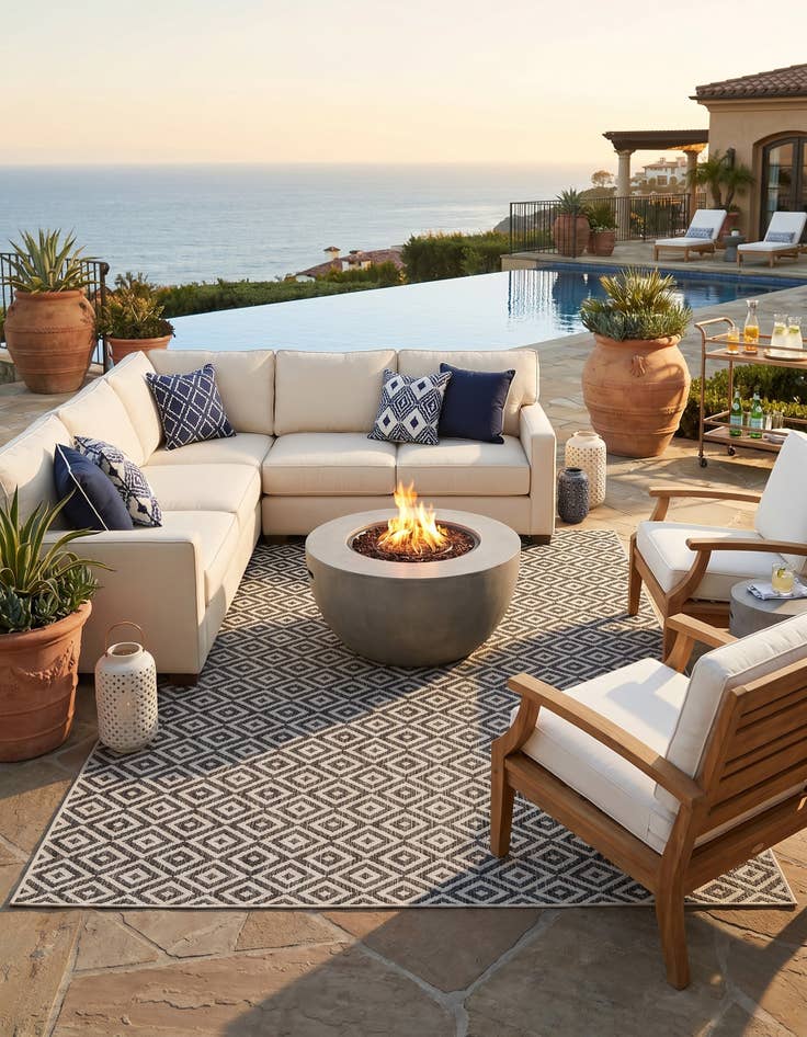 Detail image of 6' x 9' Easy-Clean Jill Zarin Costa Rica Indoor / Outdoor Rug