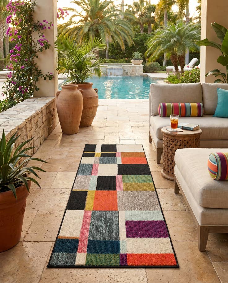 Detail image of 2' x 5' Easy-Clean Casablanca Indoor / Outdoor Runner Rug