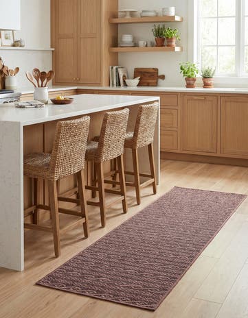 Brown Easy-Clean Modern Indoor / Outdoor Runner Rug