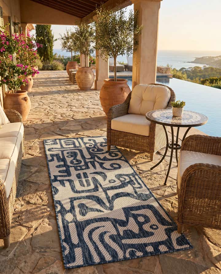 2' x 5' 3 Easy-Clean Modern Indoor / Outdoor Runner Rug