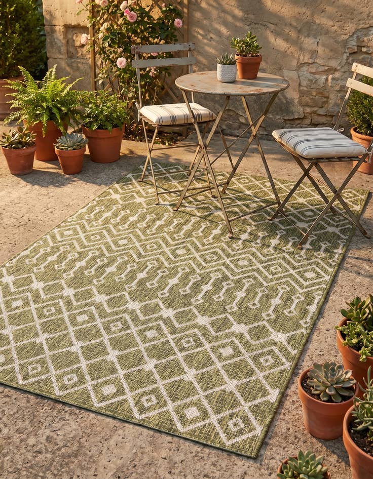 Detail image of 3' x 5' 3 Easy-Clean Trellis Indoor / Outdoor Rug