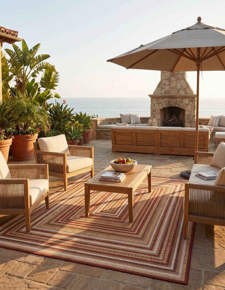 Detail image of 7' 10 x 10' Easy-Clean Baja Indoor / Outdoor Rug