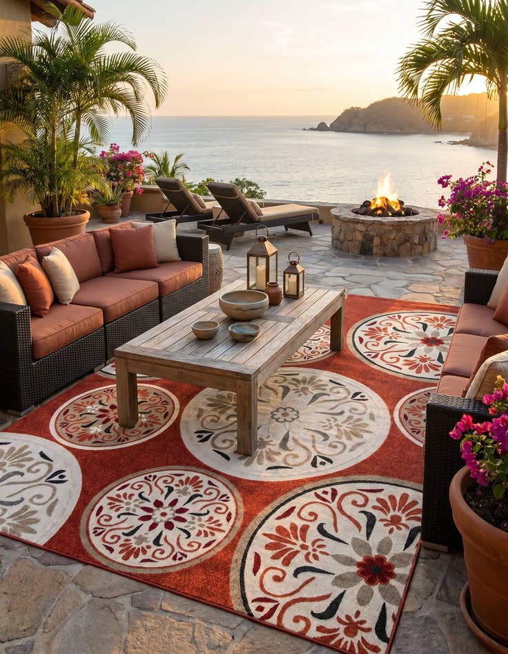 Detail image of 10' x 14' 1 Easy-Clean Modern Indoor / Outdoor Rug