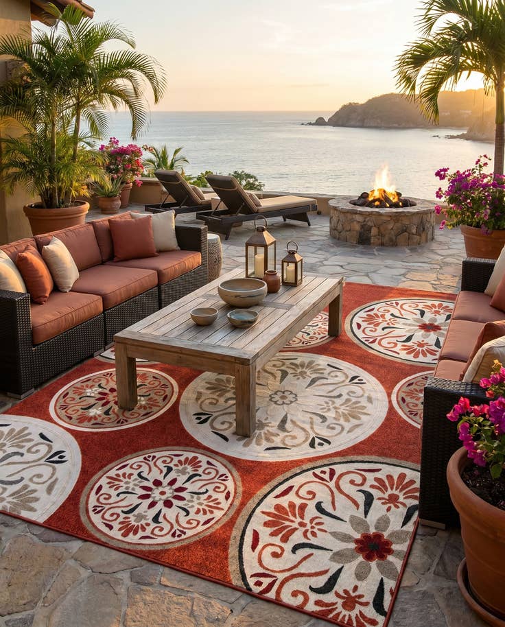 Detail image of 10' x 14' 1 Easy-Clean Modern Indoor / Outdoor Rug