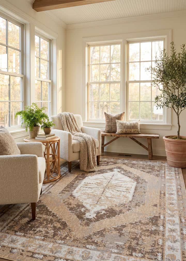 10' x 14' Easy-Clean Traditional Indoor / Outdoor Rug