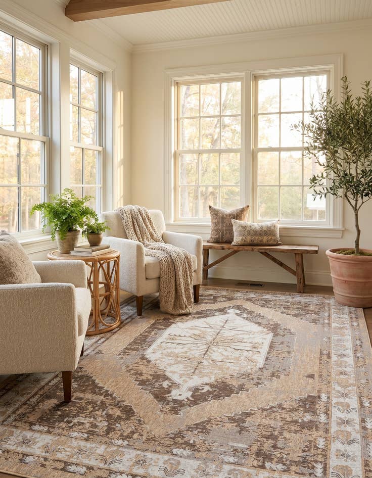 Detail image of 10' x 14' Easy-Clean Traditional Indoor / Outdoor Rug