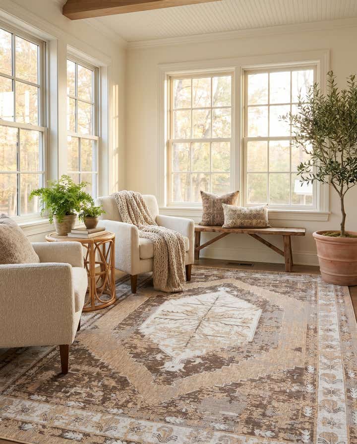 10' x 14' Easy-Clean Traditional Indoor / Outdoor Rug