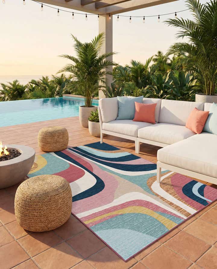 5' x 7' Easy-Clean Modern Indoor / Outdoor Rug