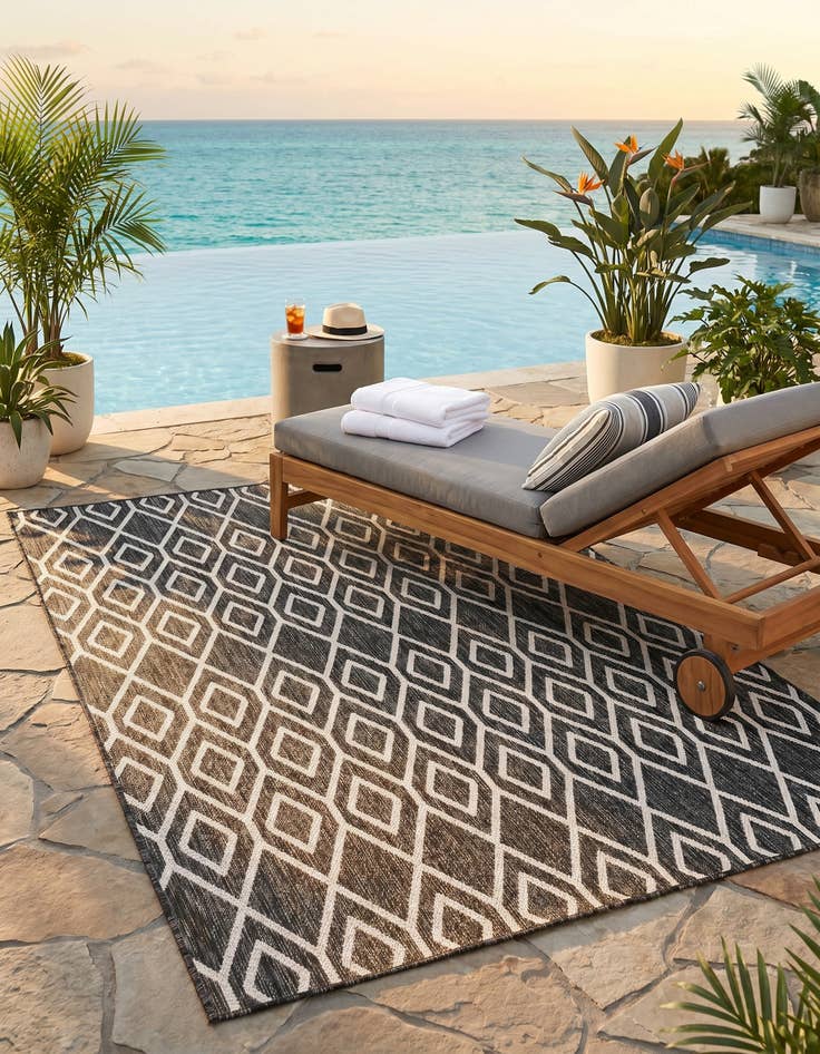 Detail image of 5' 3 x 8' Easy-Clean Jill Zarin Turks and Caicos Indoor / Outdoor Rug