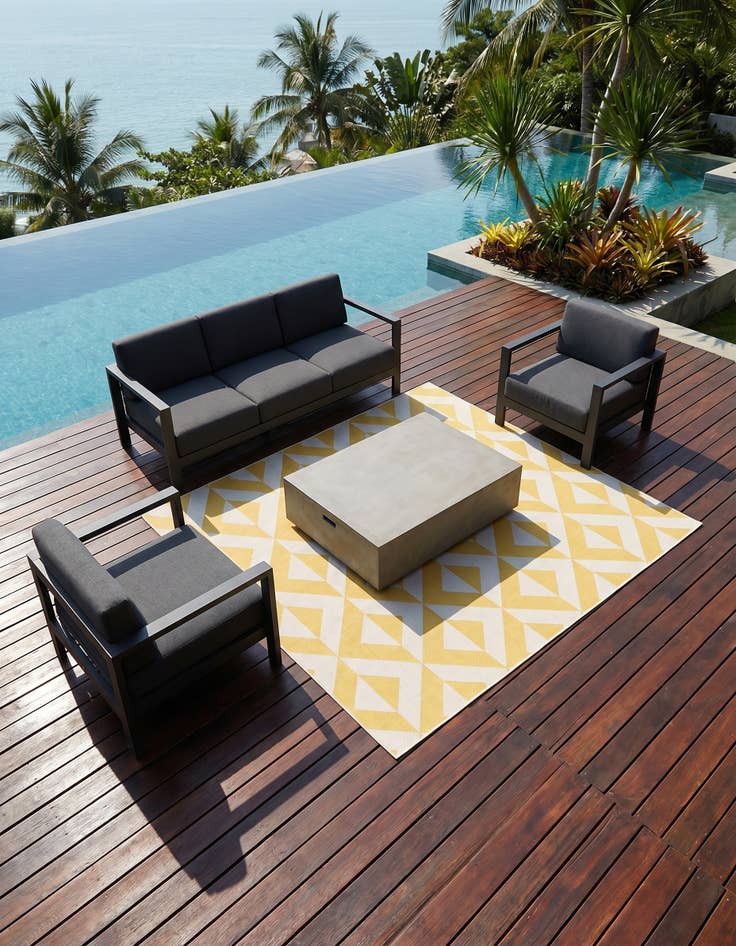 Detail image of 7' 10 x 7' 10 Easy-Clean Jill Zarin Napa Indoor / Outdoor Square Rug
