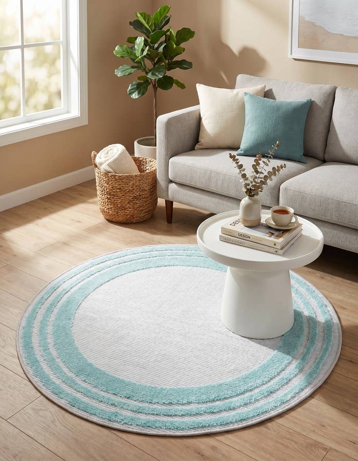 Detail image of 3' 3 x 3' 3 Easy-Clean Aruba Indoor / Outdoor Round Rug