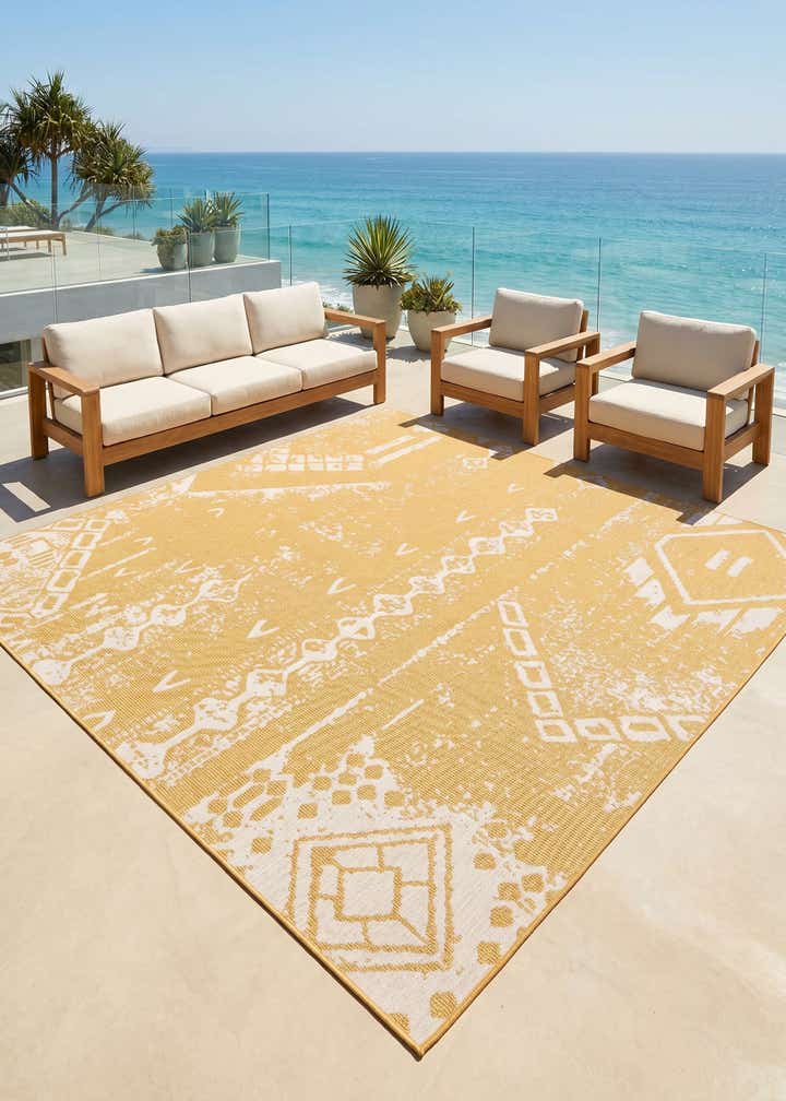 10' 8 x 10' 8 Easy-Clean Bohemian Indoor / Outdoor Square Rug