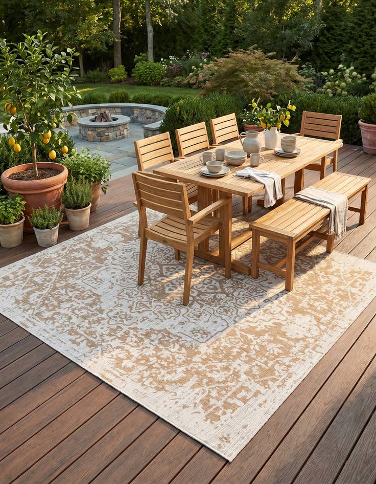 Detail image of 10' 8 x 10' 8 Easy-Clean Jill Zarin Dubai Indoor / Outdoor Square Rug