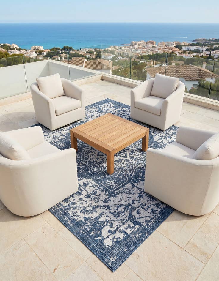 Detail image of 7' 10 x 7' 10 Easy-Clean Jill Zarin Dubai Indoor / Outdoor Square Rug