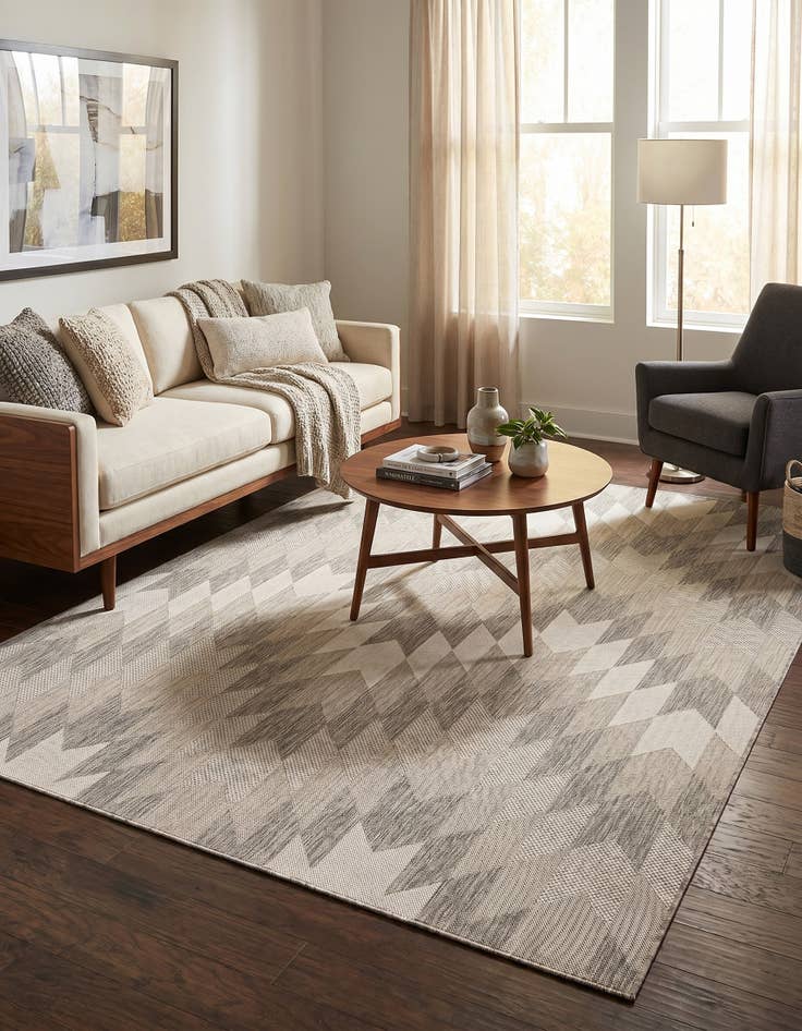 Detail image of 7' 10 x 10' Easy-Clean Modern Indoor / Outdoor Rug