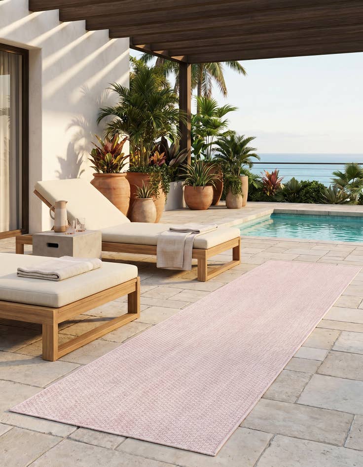 Detail image of 2' 7 x 12' Easy-Clean Solid Indoor / Outdoor Runner Rug