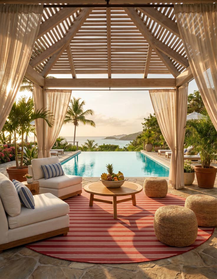 Detail image of 10' 8 x 10' 8 Easy-Clean Jill Zarin Anguilla Indoor / Outdoor Round Rug