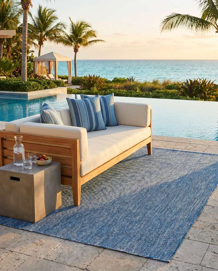4' x 6' Easy-Clean Solid Indoor / Outdoor Rug