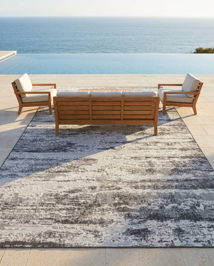 Detail image of 10' x 14' Easy-Clean Modern Indoor / Outdoor Rug