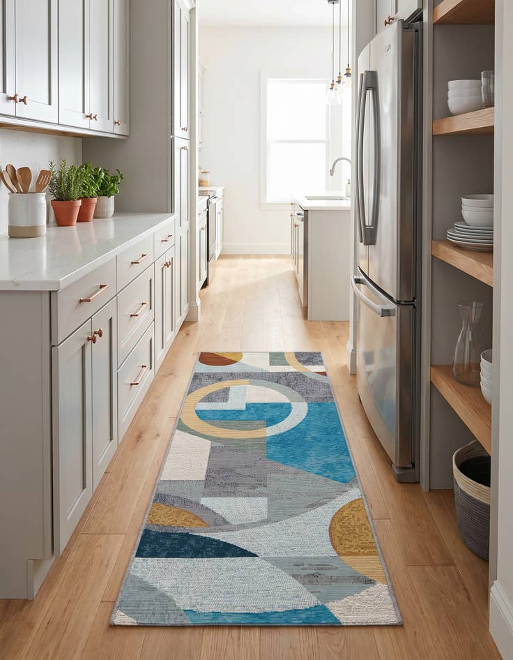 Detail image of 2' x 5' 1 Easy-Clean Modern Indoor / Outdoor Runner Rug