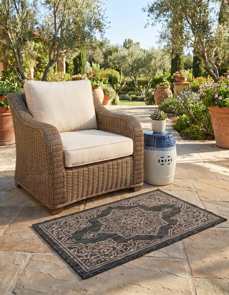Detail image of 2' x 3' Easy-Clean Traditional Indoor / Outdoor Rug