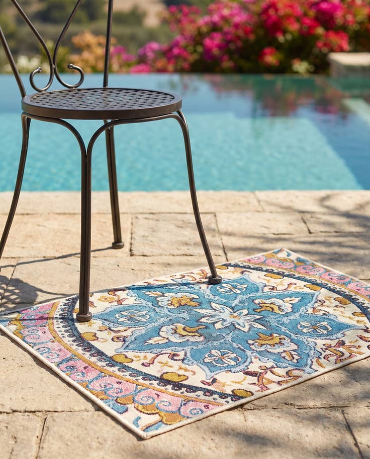 Detail image of 2' x 3' Easy-Clean Traditional Indoor / Outdoor Rug