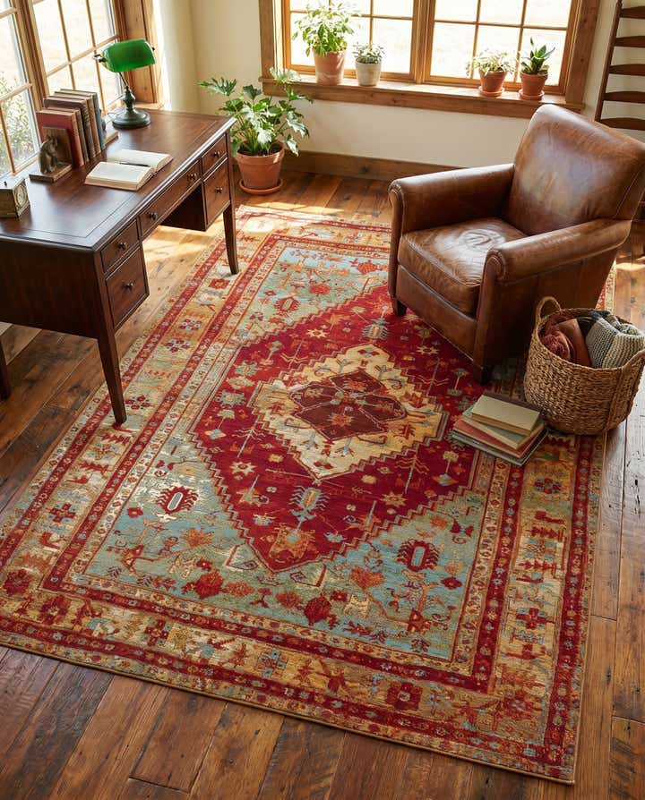 6' x 9' Easy-Clean Traditional Indoor / Outdoor Rug