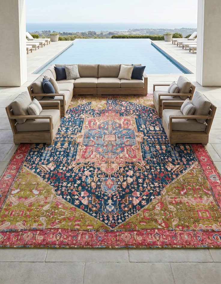 Detail image of 12' x 16' Easy-Clean Traditional Indoor / Outdoor Rug