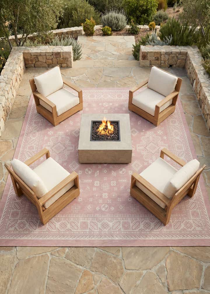13' x 13' Easy-Clean Aztec Indoor / Outdoor Square Rug