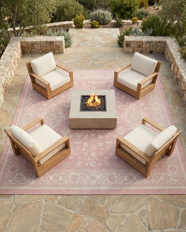 13' x 13' Easy-Clean Aztec Indoor / Outdoor Square Rug