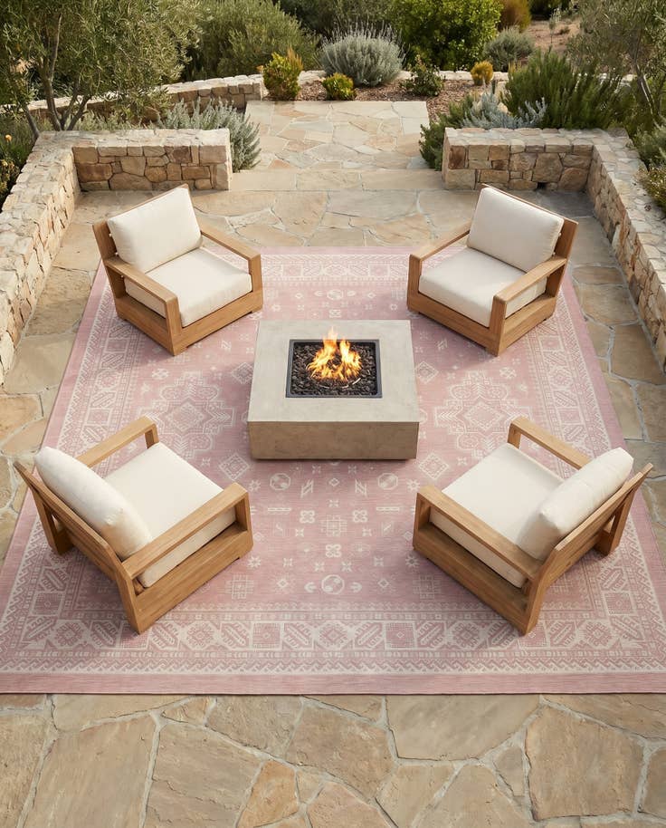 Detail image of 13' x 13' Easy-Clean Aztec Indoor / Outdoor Square Rug