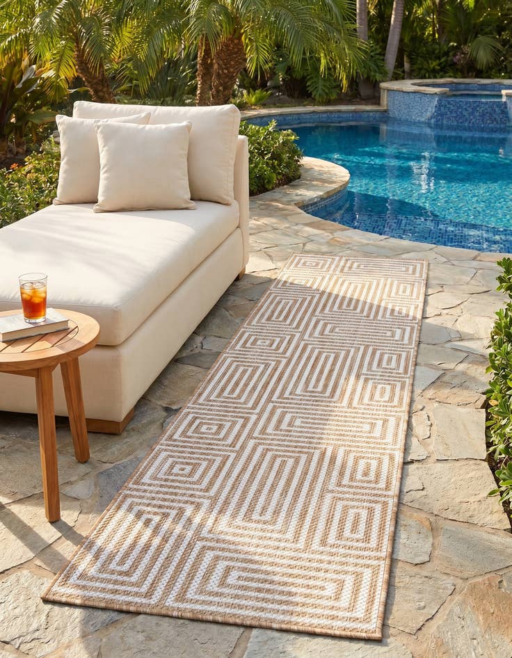 Detail image of 2' x 8' Easy-Clean Modern Indoor / Outdoor Runner Rug