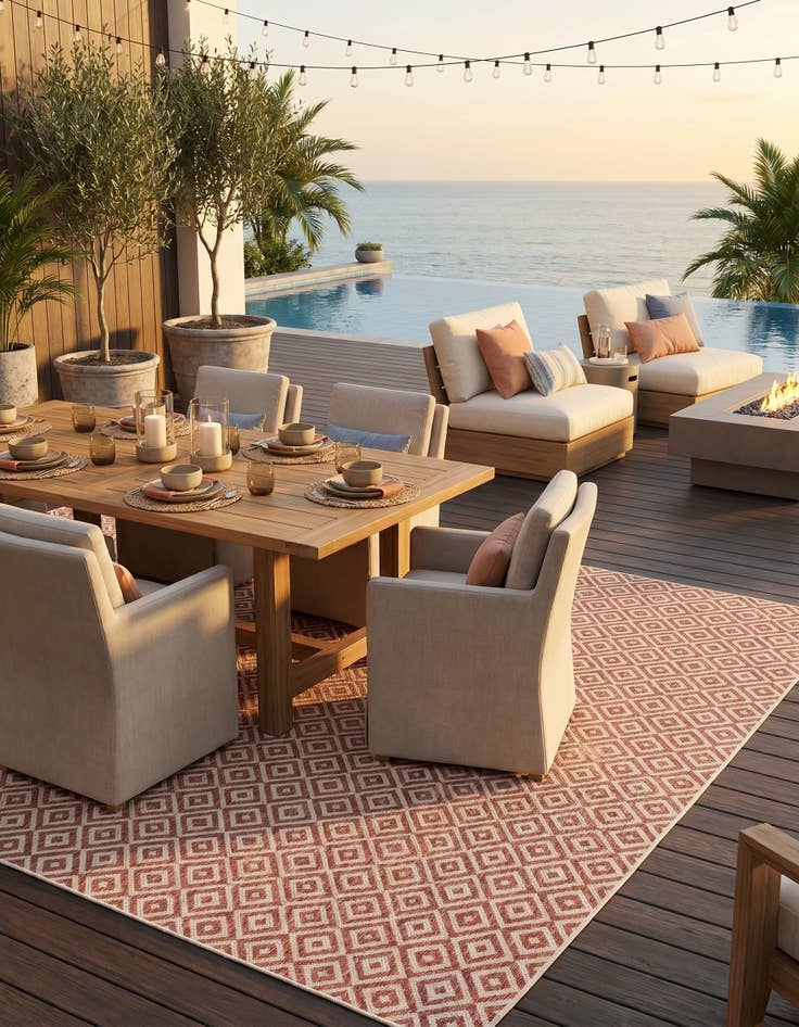 Detail image of 7' 10 x 10' Easy-Clean Jill Zarin Costa Rica Indoor / Outdoor Rug