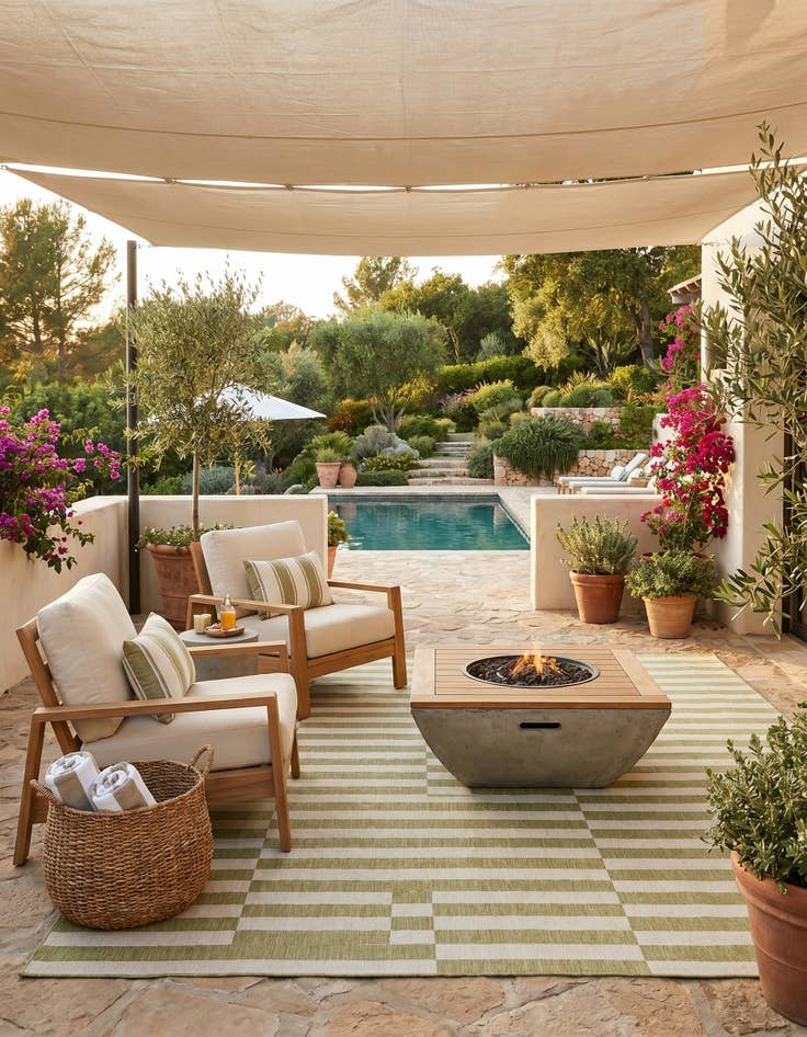 Detail image of 10' x 14' Easy-Clean Ribbon Indoor / Outdoor Rug