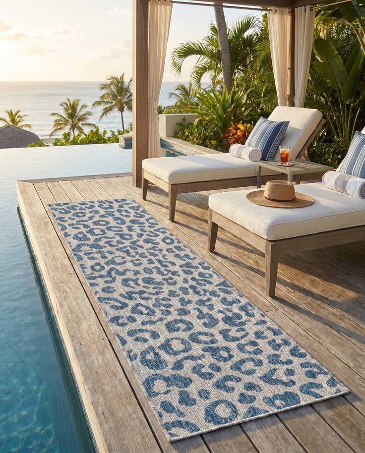 Detail image of 2' x 6' Easy-Clean Safari Indoor / Outdoor Runner Rug
