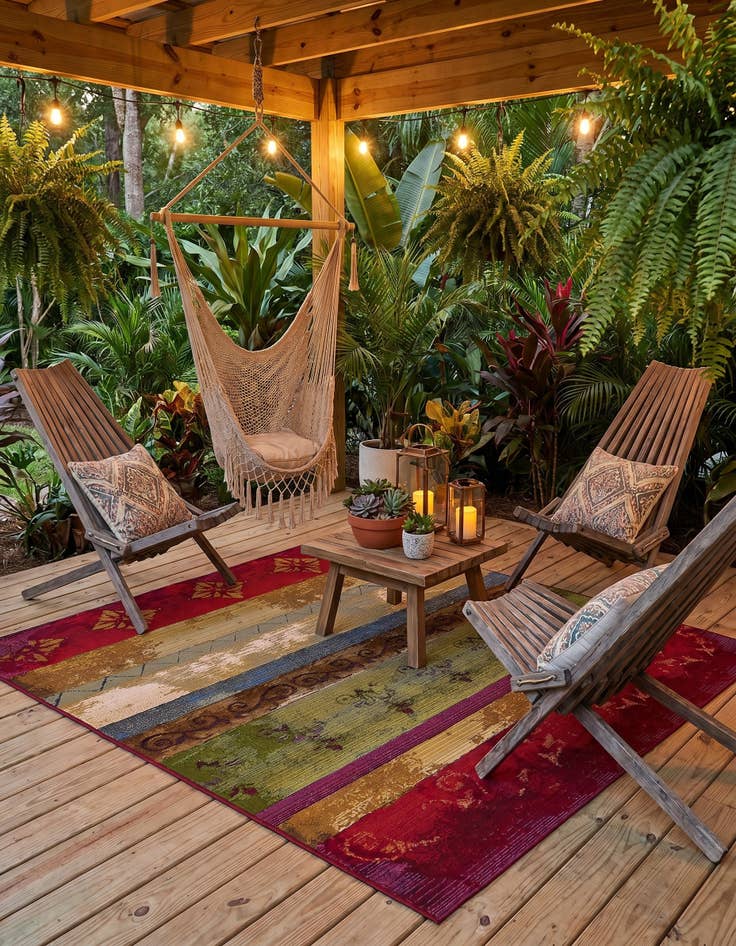 Detail image of 6' x 6' Easy-Clean Modern Indoor / Outdoor Square Rug